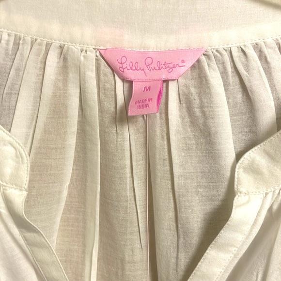 Lilly Pulitzer white cotton with design on the bottom NWT medium - Picture 3 of 6